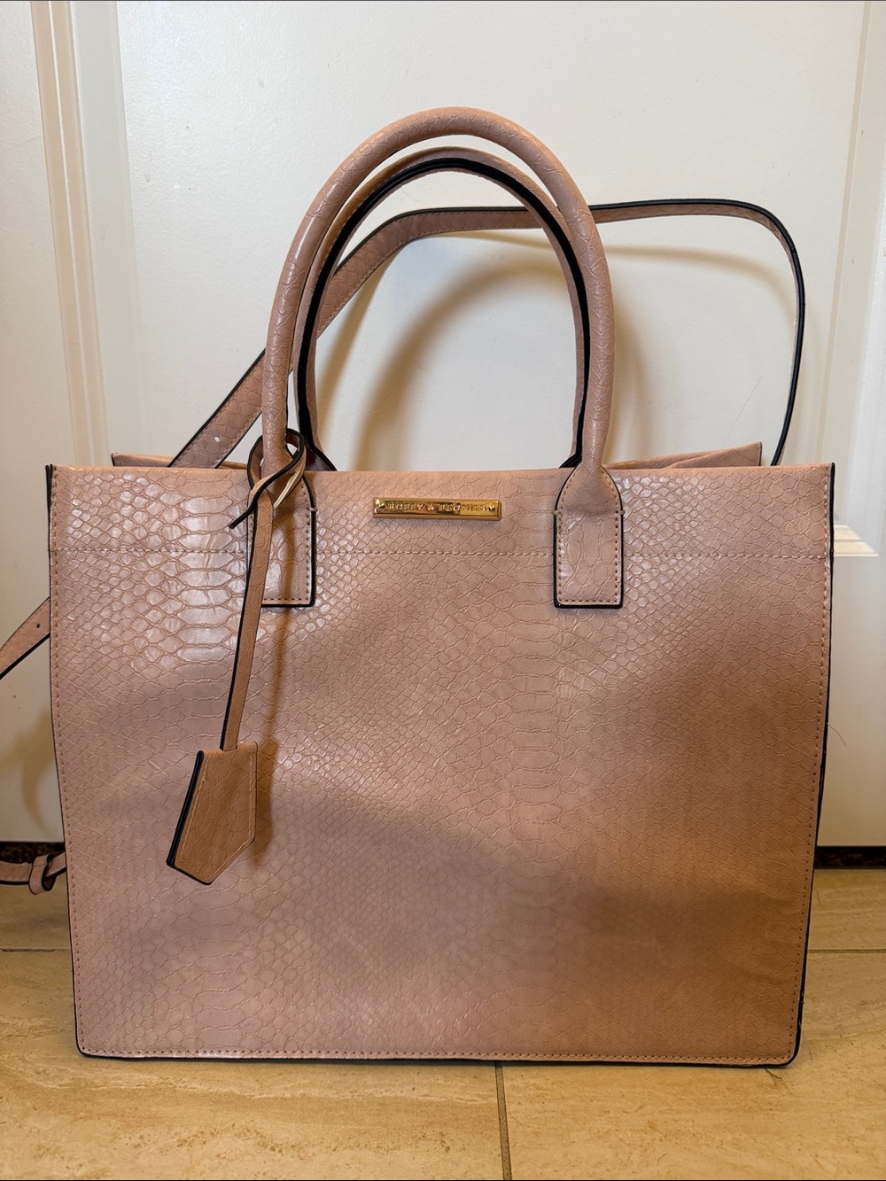 Poppy & Peonies Pale Blush Structured Tote